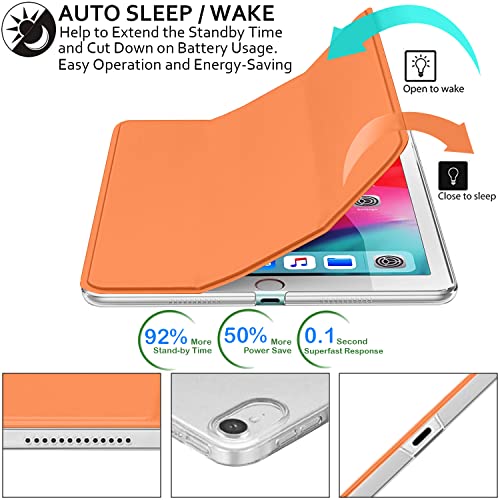 Image of DuraSafe Cases for iPad PRO 11 Inch 2018 1 Gen [ PRO 11 1st ] A1980 A1934 A2013 A1979 MTXN2HN /A MTXP2HN /A MTXR2HN /A MTXQ2HN /A MTXT2HN /A MTXU2HN /AiPad Cover with Translucent Frosted Hard Back - Orange