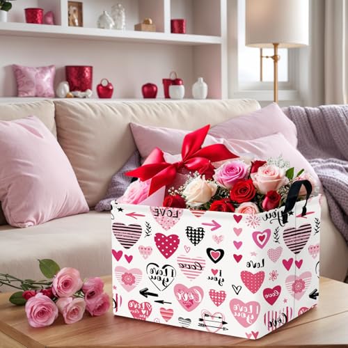 Image of Cute Heart Valentine's Day Basket Gifts Empty Storage Basket for Kid and Baby Room Decor (Personalized Creative Heart)