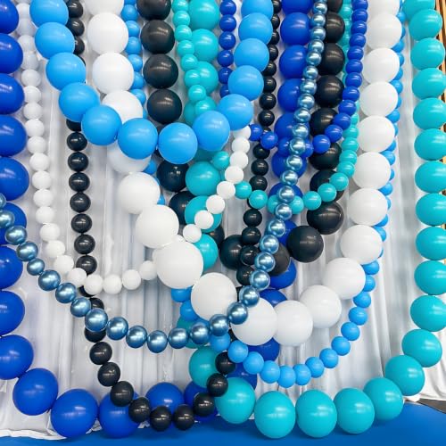 Image of Blue Link Balloons,120Pcs 6Inch Dark Blue Latex Linking Balloons for 4th of July Birthday Baby Shower Wedding Anniversary Graduation Party Decorations