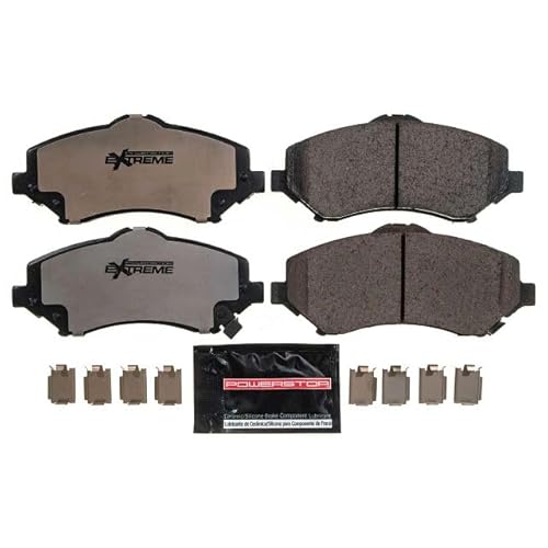 PowerStop Front Brake Pads For Dodge Grand Caravan 2008-16 |Journey 2009-13 |Jeep Liberty 2008-12 |Jeep Wrangler 2007-17 - Z36 Truck & Tow Carbon-Fiber Ceramic Brake Pads & Install Hardware, Z36-1273