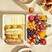 AMGBZT Serving Tray Platter, 4 Pack Food Tray for Veggie Fruit Snack Dessert Cookie Cheese, Food Trays for Party Supplies Display, Plastic Platters for Serving Food, Large White Trays, BPA Free