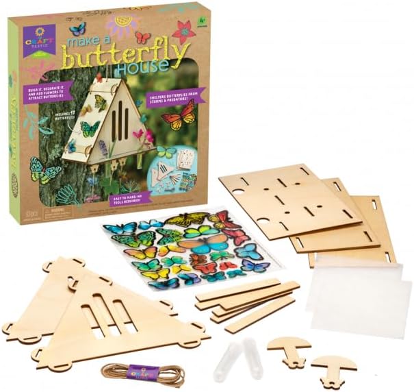 Miniatura 2 de Craft-Tastic  Haz una casa de mariposas  Artesanía natural de bricolaje  No necesita herramientas  Decora tu casa con flores  A partir de 4 años con