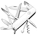 Victorinox Huntsman Navaja con 15 funciones, incluyendo tijeras, sierra para madera y sacacorchos, de color blanco