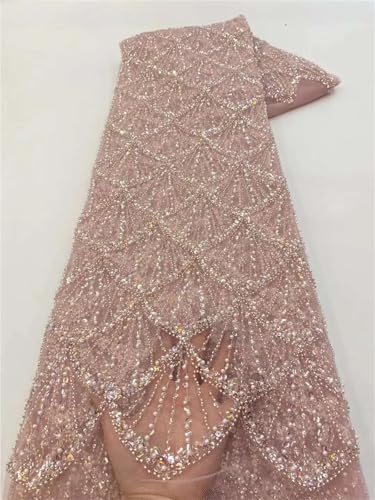 Dentelle à paillettes et perles pour briller lors des grands mariages traditionnels