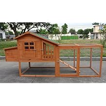 Deluxe Large Wood Chicken Coop Backyard Hen House 3-5 Chickens w Nesting Box Run