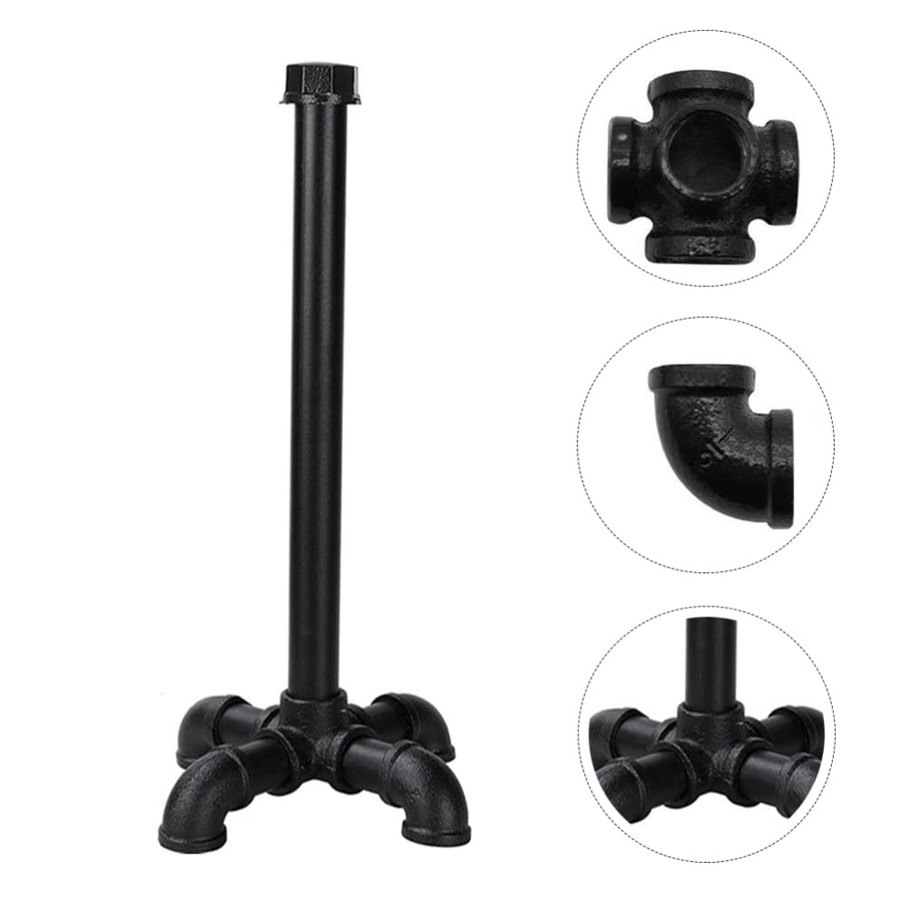 CMBSSTFC Soporte Industrial para Papel higiénico, Soporte para Rollo de Papel higiénico con Base de Hierro Fundido, Color Negro