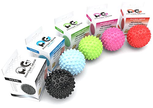 Physix Gear Sport Pelota Masaje, Las Mejores Bolas de Masaje para contractura Muscular, Bola de Lacrosse para aliviar la tensión de los músculos, Bola miofascial para Puntos gatillo, 1 Bola, Rojo
