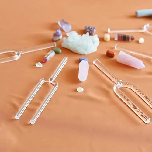 Miniatura 2 de Diapasón de cristal de cuarzo para chakras de 0.630 in para equilibrar la energía sutil, instrumento musical curativo con tachador acrílico (color