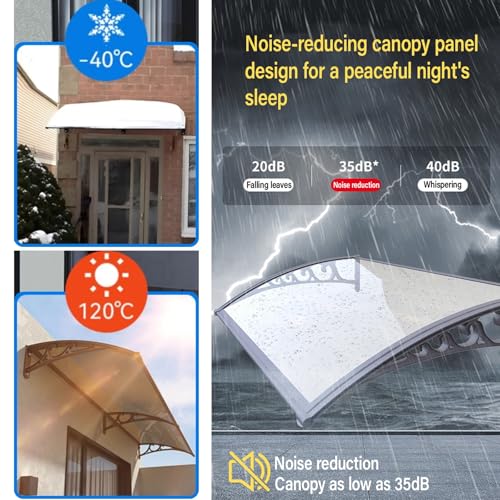 Auvent de porte en polycarbonate transparent pour une protection extérieure optimale