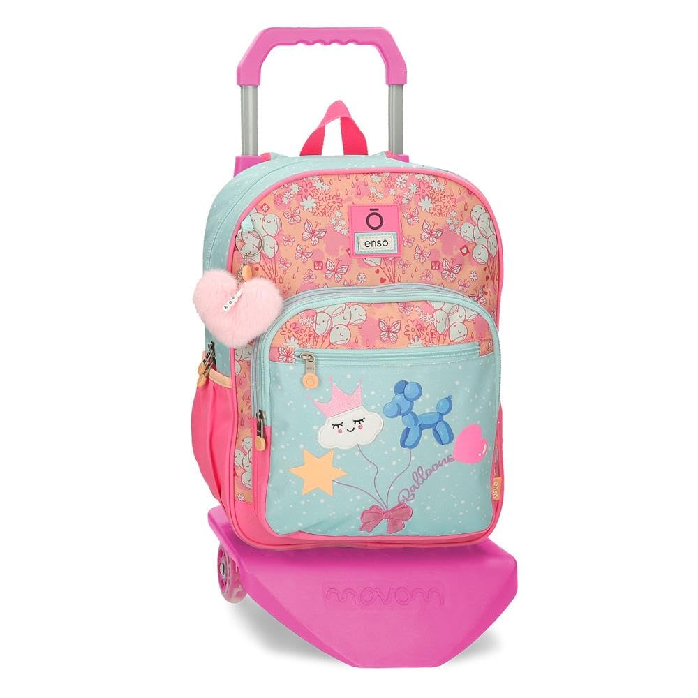 Enso Balloons Mochila Escolar con Carro Multicolor 30x38x12 cms Poliéster 13,68L