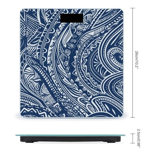 Báscula Digital para Baño con Diseño Azul Polinesio y Vidrio Templado miniatura 2