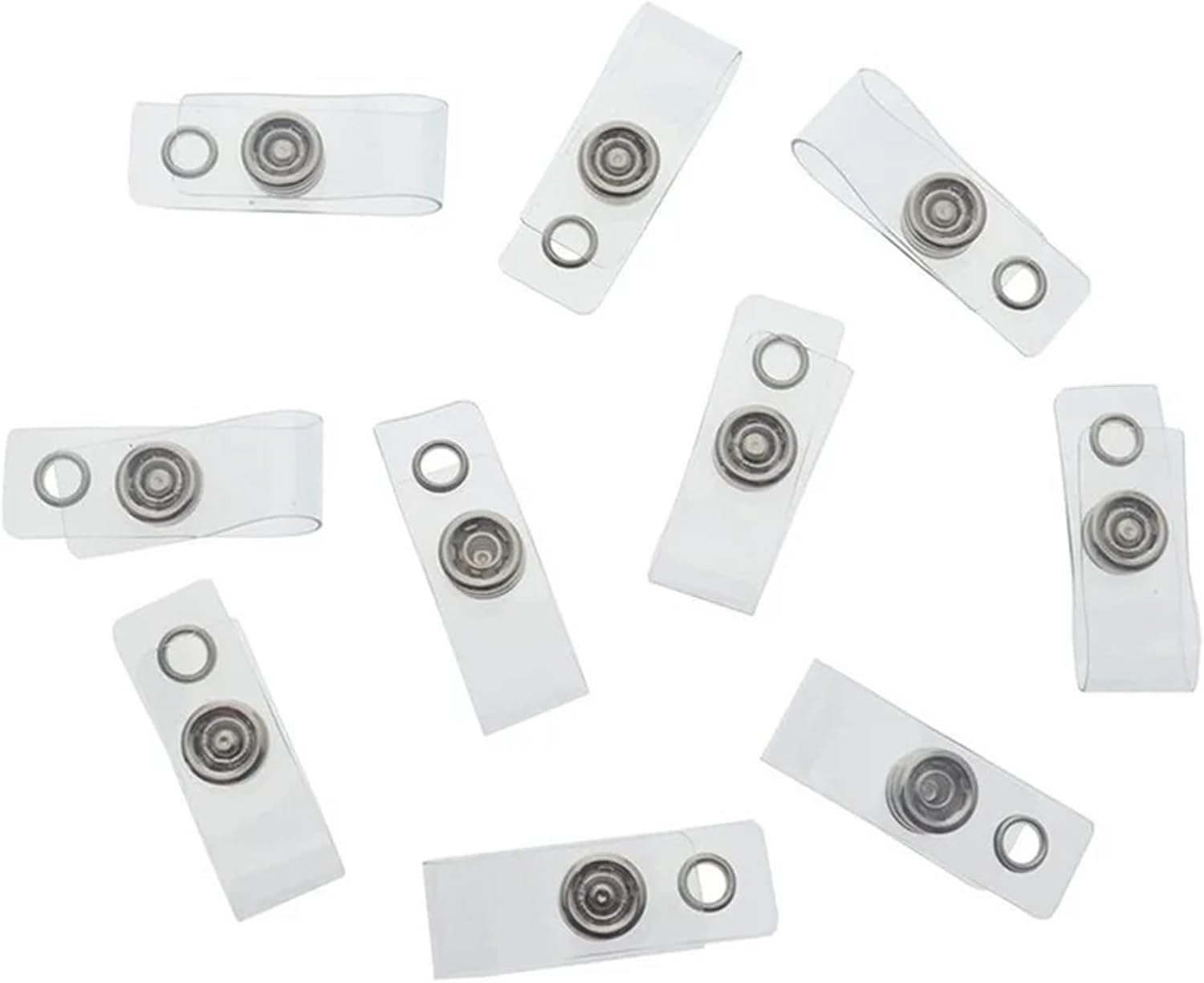 Badge Clip 100 Pcs Transparent ID Badge Holder Reel Lanyard Keychain Accessories for ID Badges Keys