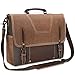 NEWHEY Umhängetasche Herren Aktentasche Laptoptasche Leder wasserdichte Canvas Messenger Bag Arbeitstasche Groß Vintage Schultertasche Notebooktasche 15.6 Zoll Braun