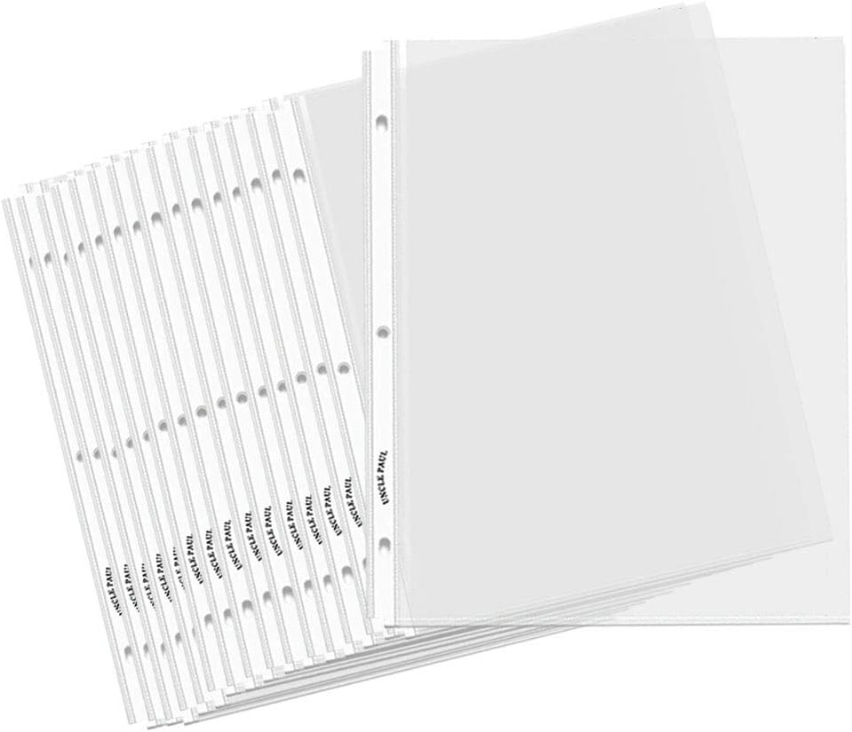 Clear Sheet Protectors for 3 Ring Binders - 100 Pack Letter Size Top Load 8.5" x 11" Page Holders Highlight Transparent OS01100