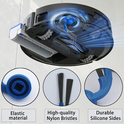 Geoviizon 15 Stück Zubehörset für ECOVACS DEEBOT X9 Pro Omni, 1 Gummi-Hauptbürste,4 Filters,2 Wischwalze,4 Seitenbürsten,4 Staubbeutel