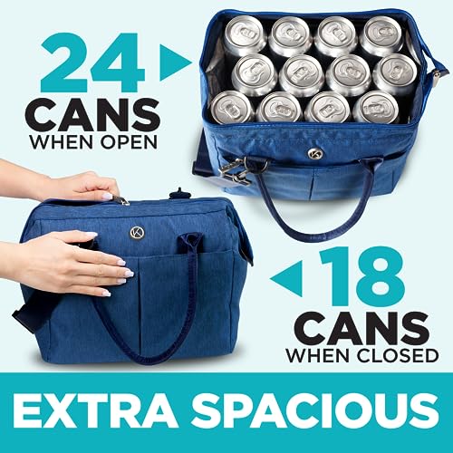 Karrico Insulated Lunch Bag For Women Xl Size 348 Fl Oz | 4-Layer Insulation Keeps Cold Up To 48Hrs | Leakproof, Stain & Odor Resistant | Durable & Bpa Free Women Lunch Bags For Work (Mid-Blue) #TOP1