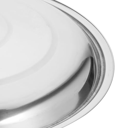 Miniatura 6 de SHERCHPRY Tapa de olla de acero inoxidable de 13.8 in universal para sartenes, cubierta de metal redonda antioxidante, cubierta de olla de repuesto,