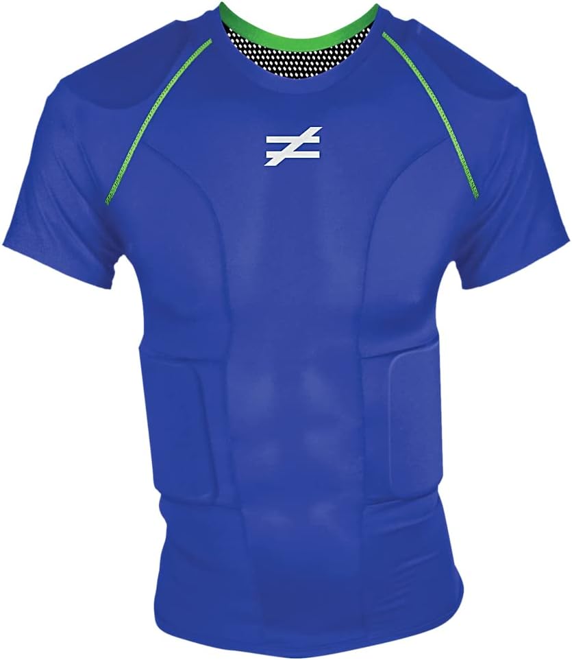 Unequal Invincible Padded Compression Shirt with Rib & Shoulder Protection for Football (Youth Sizes)