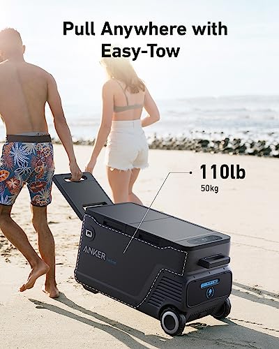 Image of Anker EverFrost 50 Powered Cooler, 53L Portable Refrigerator for Car, Powered Cooler with 299Wh Battery, Powered by AC /DC or Solar, for Outdoor Camping, Travel, and Fishing, Fits in Trucks