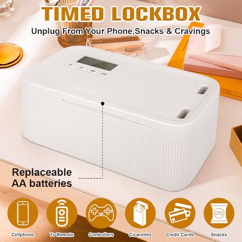 BIZOI Safe Timed Lock Box, Handy Safe mit Zeitschloss, Zeitverriegelungsbehälter mit 2 Arbeitsmodus, Zeitschloss Box für Selbstkontrolle, Suchtmanagement, Sicheren Aufbewahrung 23,9x13,1x 9,6 cm