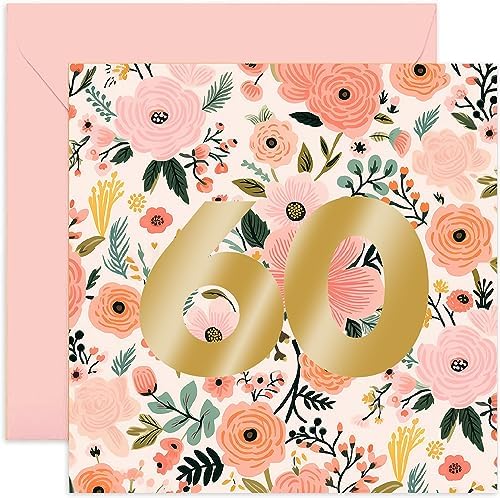 Old English Co. 60th Birthday Card For Women - Flowers Floral Gifts For ...