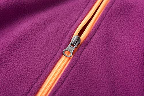 Yingjielide Girl's Fleece Jacket With Hood Kids Full-Zip Coat Soft Warm Outdoor Sweatshirt Violet 7-8 Years #TOP3