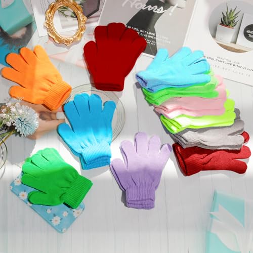 Image of ONESING 16 Pairs Kid Gloves Knitted Children Gloves Bulk for Boys Girls - Stylish and Snug Winter Accessories