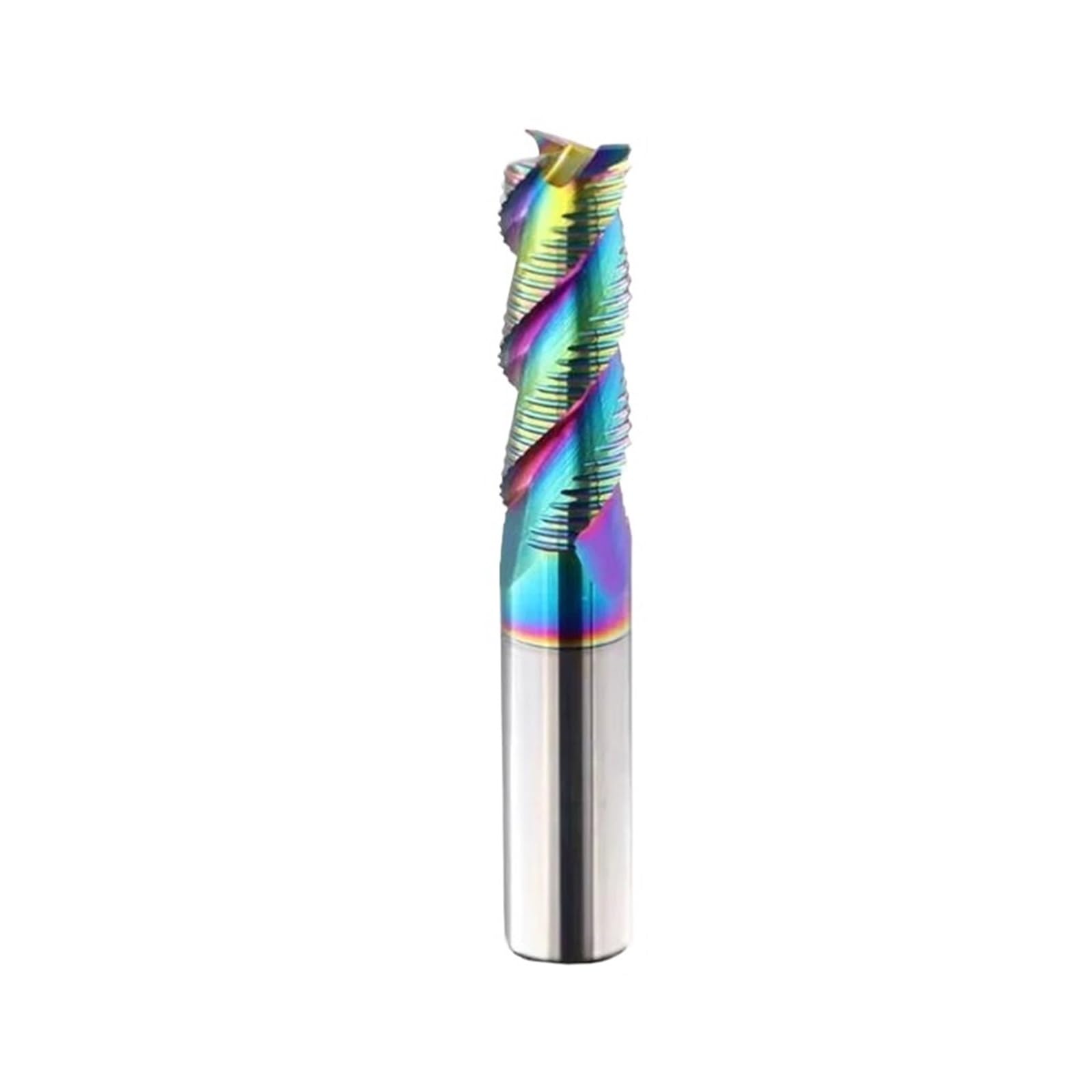 Fresa En Bruto De 3 Flautas Con Revestimiento Colorido HRC60, Carburo Acero Tungsteno for Mecanizado CNC Aluminio, 1 Ud(10x45x10Dx100L)