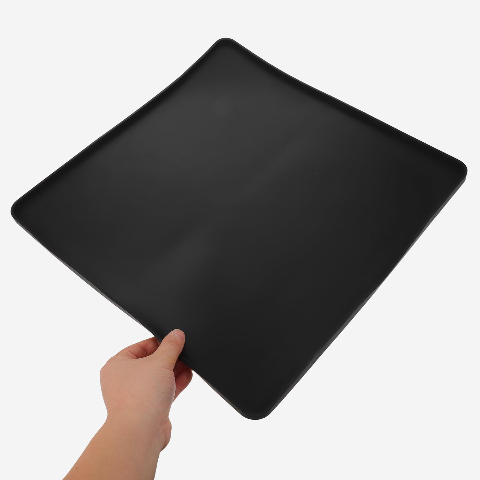 GARVALON Vasca di raccolta in silicone con bordo rialzato, 40 x 40 cm, antiscivolo, per deumidificatori e macchine da caffè, vaschetta di condensa flessibile per la protezione di piani di lavoro e