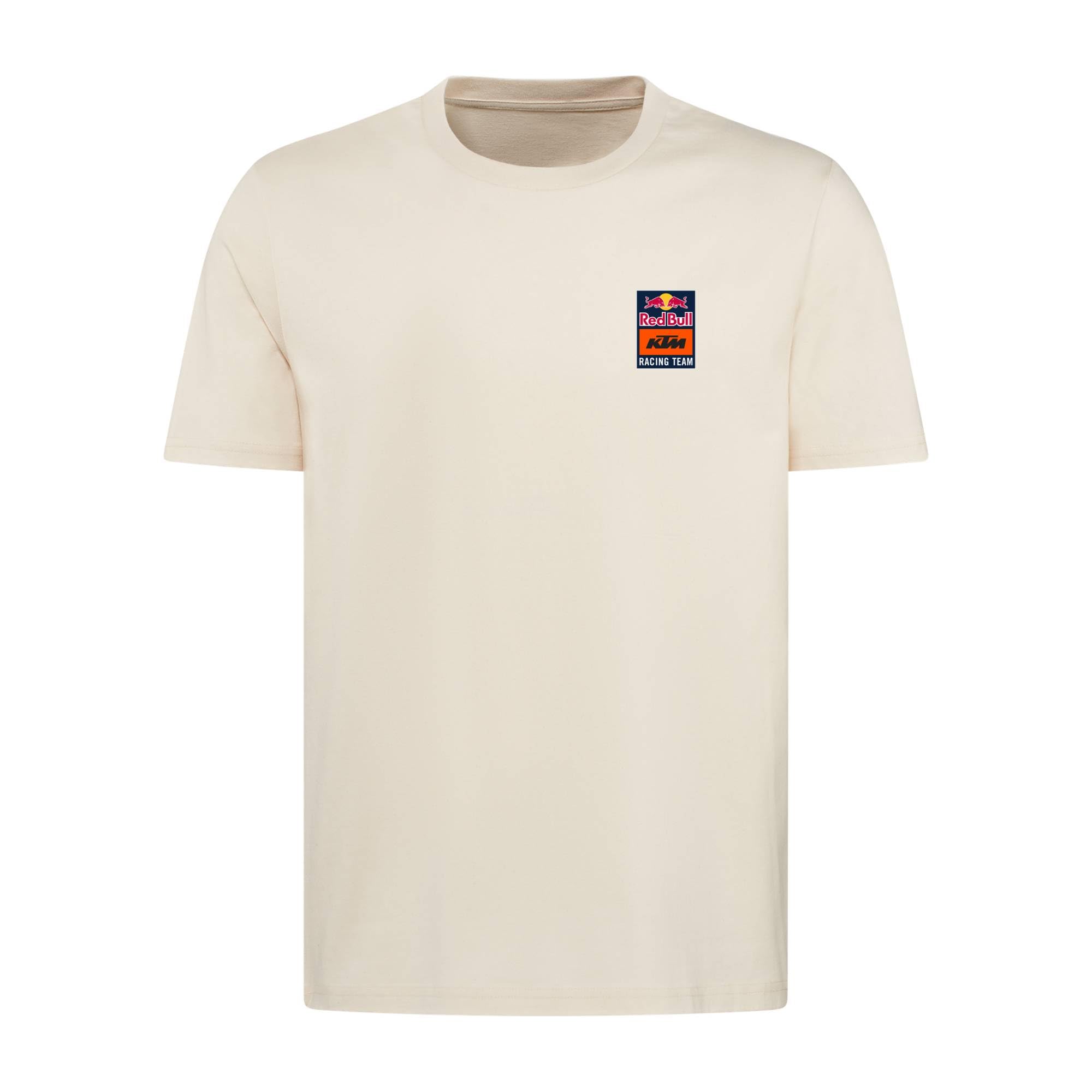 Red Bull ENERGY WEAR RB KTM Racing Sunset T-Shirt Offwhite | Offizieller MotoGP Fanartikel - 100% Baumwolle - Vintage-Grafikprint auf dem Rücken Team-Patch auf der Brust - Motorsport