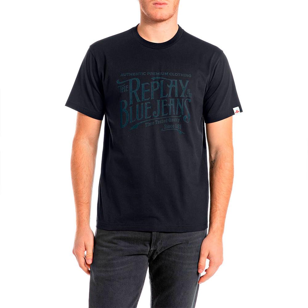 Replay Men's M3042a T-Shirt, 970 Dark Navy, XL