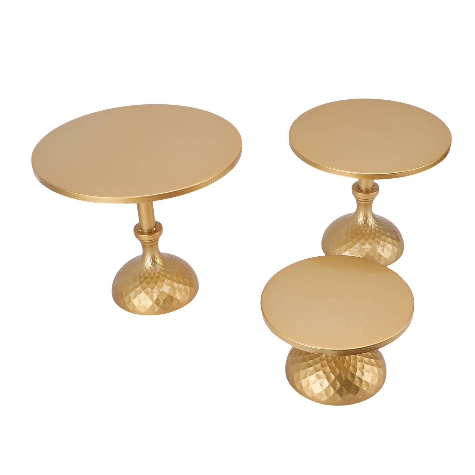 3pcs Kuchenständer Eisen Rundfooted Kuchenhalter Dessert Tisch Display Set für Partys Hochzeiten Feierlichkeiten Gold
