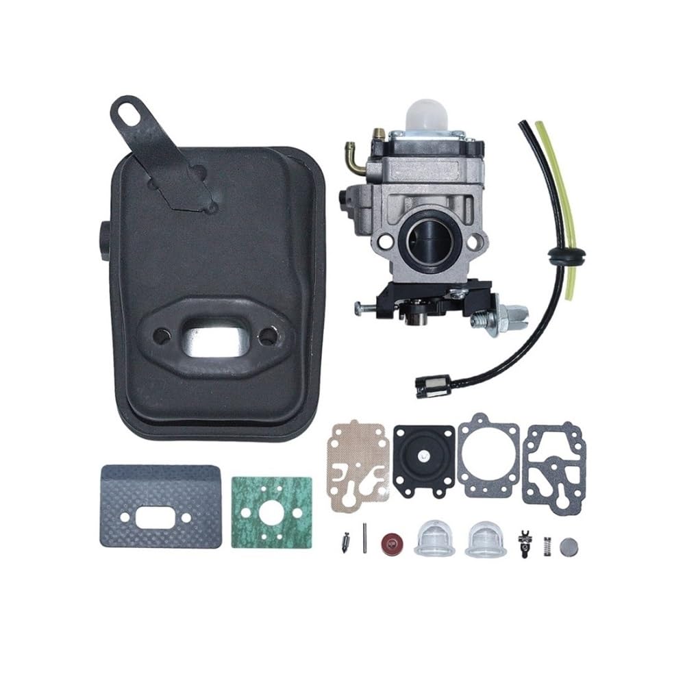 Kit de reparación de silenciador de escape de carburador, ojal de línea de combustible, compatible con cortadora de césped de 40-5 cc y 43 cc.