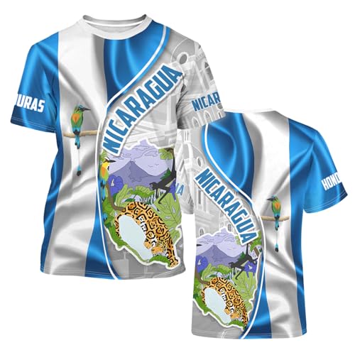 DFZ Nicaragua Flag Shirt Novelty Tee Short Sleeve Tops Graphic 3D Printed Nicaragua Men Shirt Jersey2