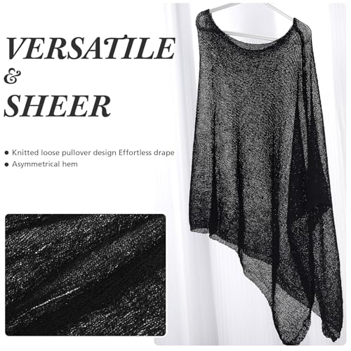 1 Pcs Women Sheer Poncho Shrug Summer Sheer Blouse Top Lightweight Poncho Sheer Bolero for Formal Evening Dress3