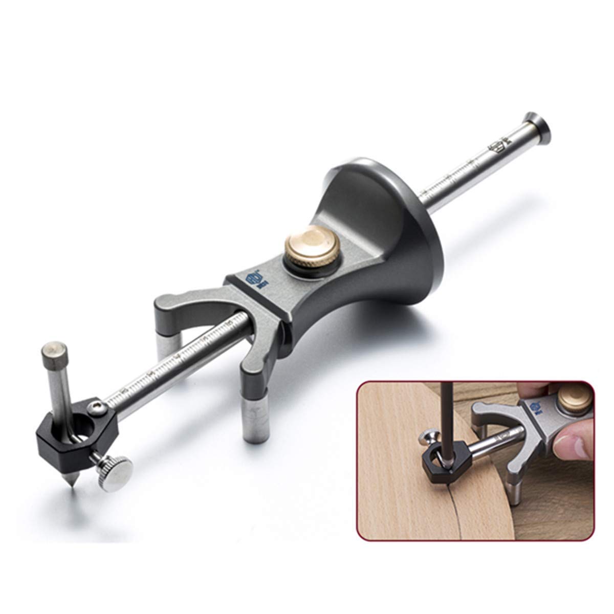 CarAngels Woodworking Scribing Gauge Arc Curve Line Marking Tool Aluminum