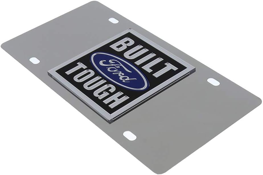 Eurosport Daytona- Compatible with -, Stainless Steel License Plate- Built Ford Tough Badge