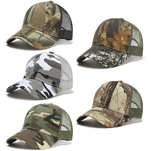 Image of 5 Pack Sublimation Blank Trucker Hats, Mesh Baseball Caps Bulk for DIY Crafting Snapback Plain Hat, Assorted Colors