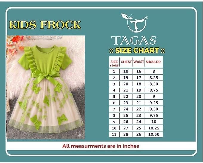 Image of TAGAS Girl's Princess Dress| Kids Birthday Dress for Girls | Wedding, Party & Special Occasion Dress|Frock for Kids|