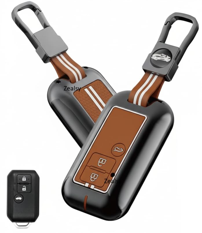 Image of Premium Waterproof Metal Key Cover Compatible with Suzuki Swift Dzire 2025 , Baleno, Ertiga 3 Push Button Smart Remote Key