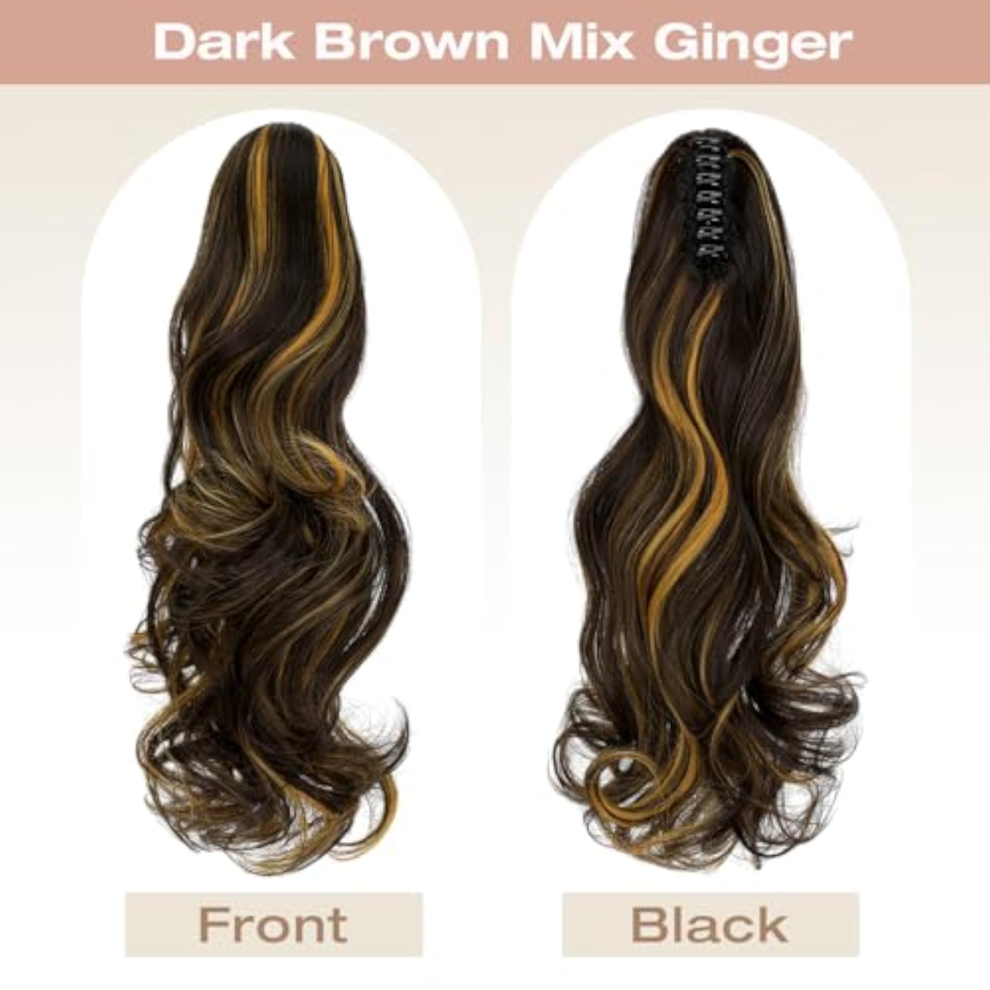 18-Inch Long Curly Ponytail Hair Extension for Women