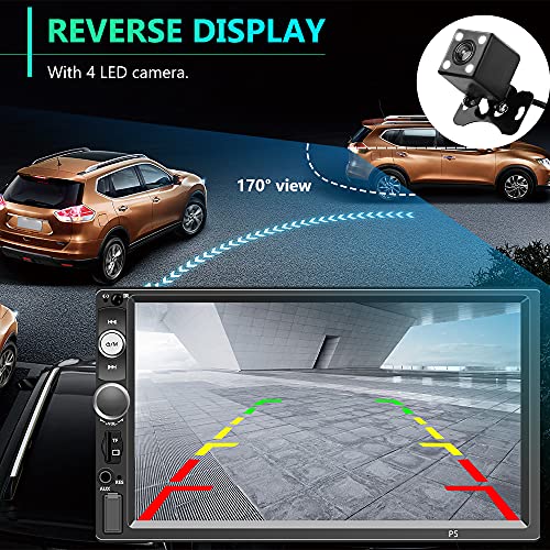 Double Din Car Stereo With Bluetooth And Backup Camera, Rimoody 7 Inch Touch Screen Car Radio With Fm Radio Mirror Link Aux Usb Sd Port Car Audio Receiver Steering Wheel Control #TOP4