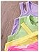 OYOANGLE Toddler Girl's 4 Pack Ribbed Knit Crop Tank Tops Set One Shoulder Summer Camisole Green Pink 7Y