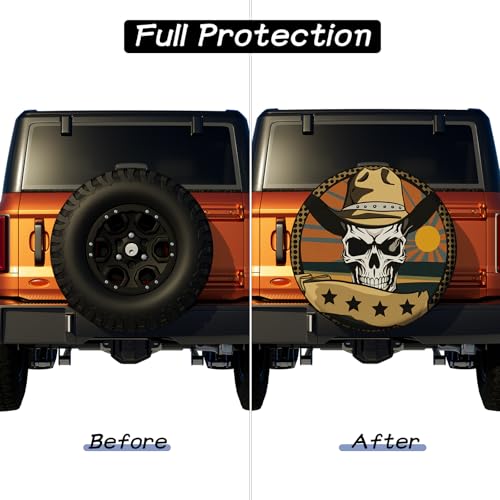 Image of OFFCURVE Spare Tire Cover Thickening PVC Leather Automotive Wheel Cover Universal Fit for Jeep, Trailer, RV, SUV, Truck, Tough Tire Wheel Soft Cover Waterproof Sun Rain Snow Tire Protector, 15 Inch