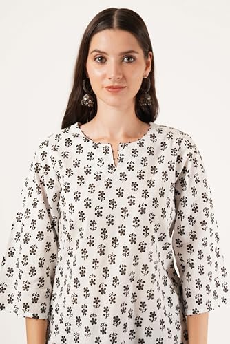 Image of Amazon Brand - Anarva Jaipuri Cotton Printed Short Kurti for Women