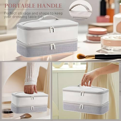 Travel Case for Dyson Airwrap Shark FlexStyle Revlon Hair Dryer Double Layer Storage Organizer Bag with Shockproof Design Portable Protective Carrying Pouch for Hair Styler Toolsr