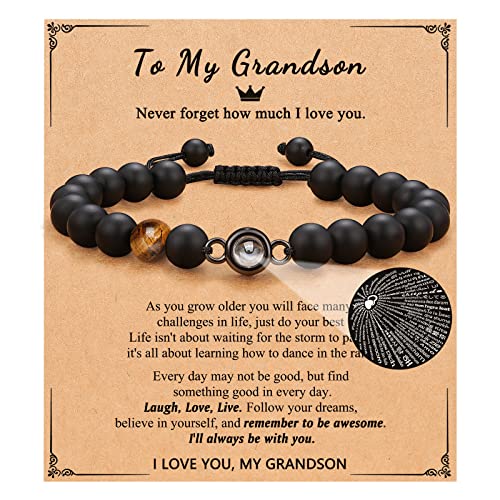 Upromi Grandson Bracelet Grandson Gifts From Grandma Grandparents, Birthday Christmas Confirmation Graduation Gifts For Grandson Teenage Teen Boys Gifts Valentine's Day Back To School Gifts #TOP9