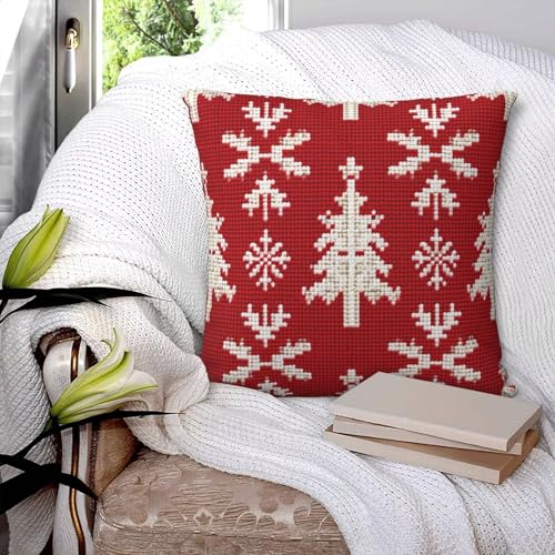 Housse de coussin Noël 70x70 cm avec texture douce et zip invisible