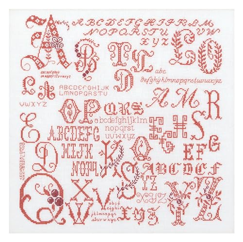 Thea Gouverneur - Counted Cross Stitch Kit - Antique Character Sampler - Aida - 18 Count - Embroidery Kit for Adults - DMC Embroidery Threads and Other Cross Stitch Supplies Included - 2093A