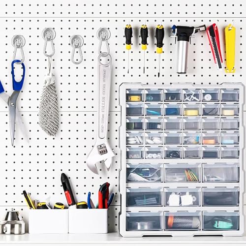 NTGRTY 6 Stück Magnethaken Extra Stark 20mm Durchmesser Neodym Magnet mit Karabiner 25KG Magnetische Haken Silber Magnet Haken Sehr Stark Magnethaken für Küche Badezimmer Schließfächer